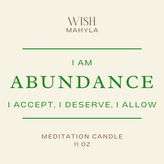 Abundance Meditation Scented Candle – 11oz Frosted Glass | Wooden Wick | Hand-Poured in the USA