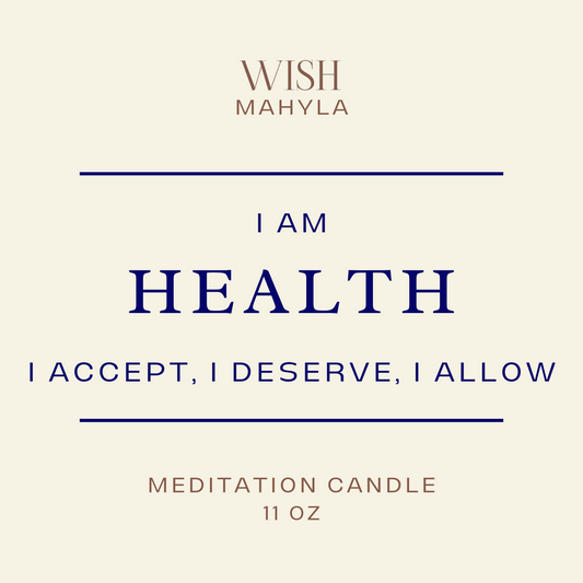 HEALTH Meditation Scented Candle – 11oz Frosted Glass | Wooden Wick | Hand-Poured in the USA