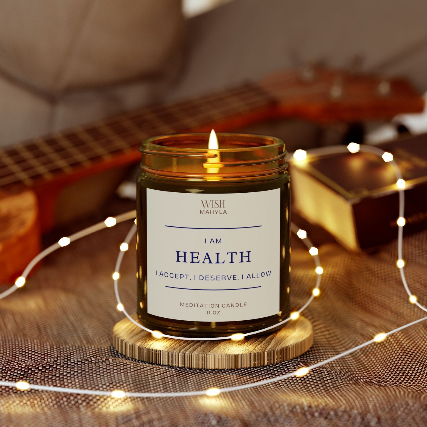 HEALTH Meditation Scented Candles – Hand-Poured in the USA | Coconut Apricot Wax | Long-Lasting Fragrance & Calm