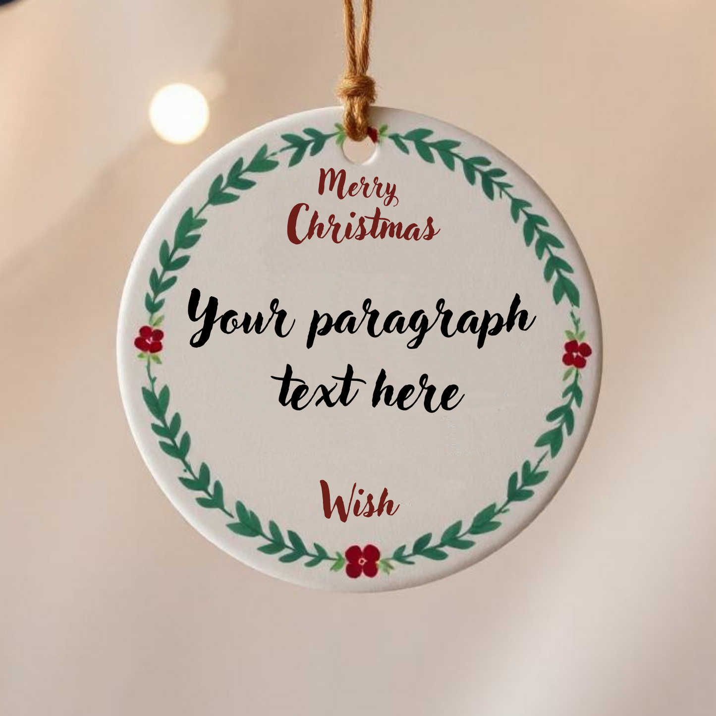 Personalized Christmas Wish Ornament Style 1 – Make Your Wish Come True