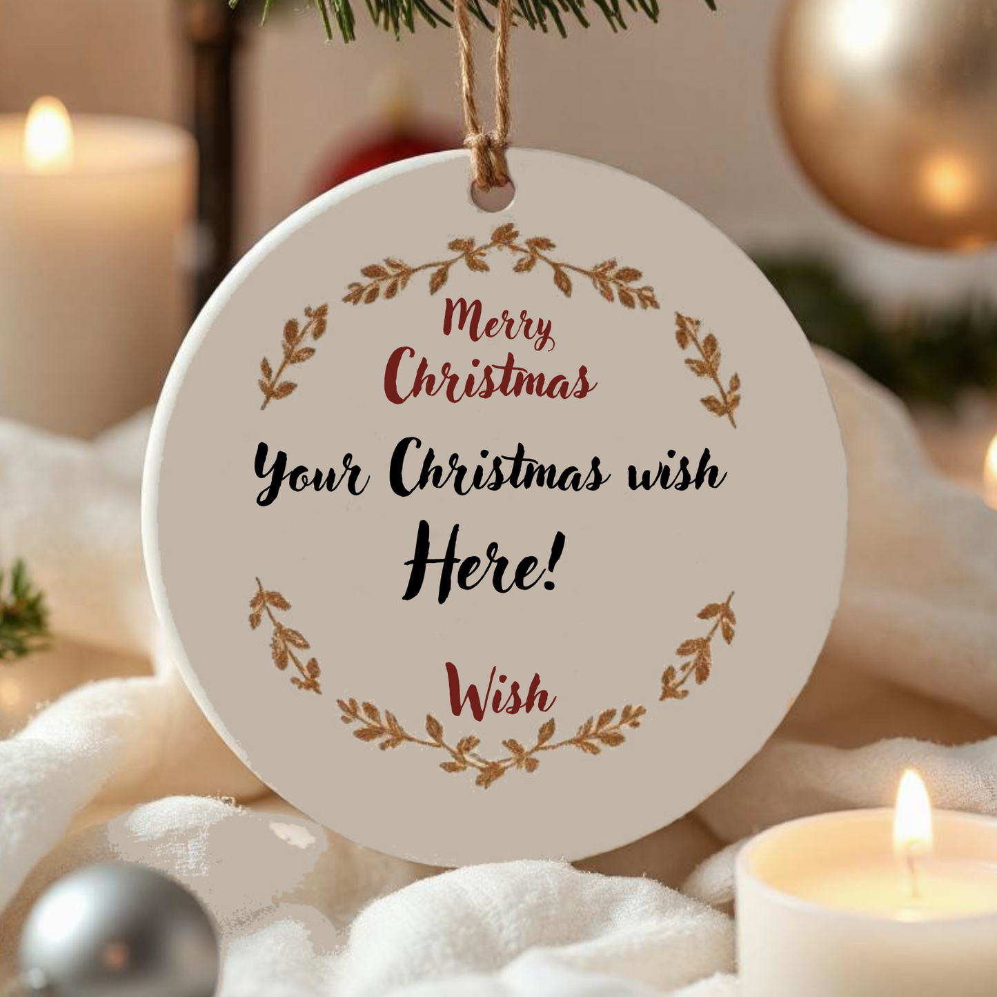 Personalized Christmas Wish Ornament Style 2 – Make Your Wish Come True